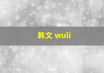 韩文 wuli